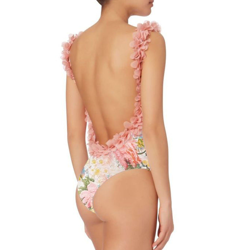 Women's Sexy One-Shoulder Bikini Set with Embellishments
