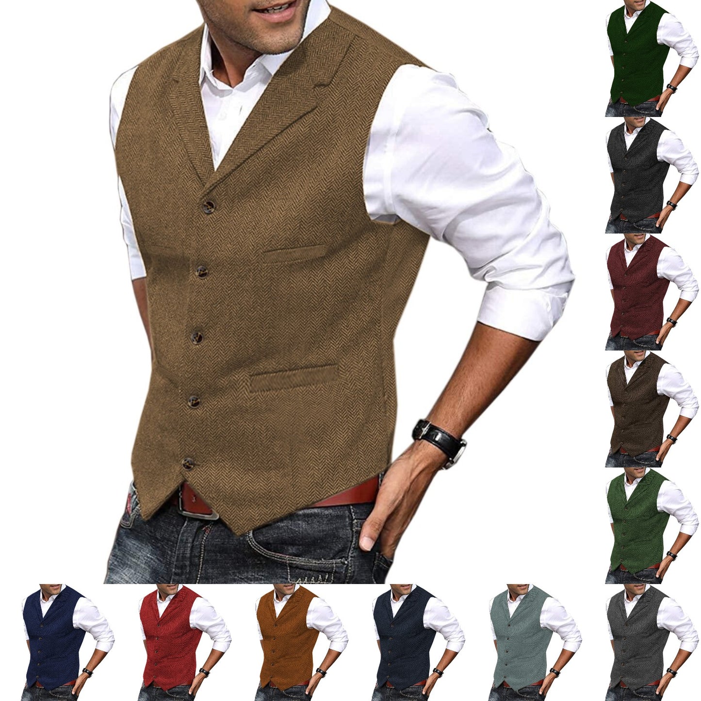 Men's Slim Fit Vest for Four Seasons Wedding Parties