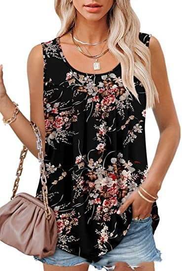 Women's Loose-Fit Sleeveless Printed Vest Top
