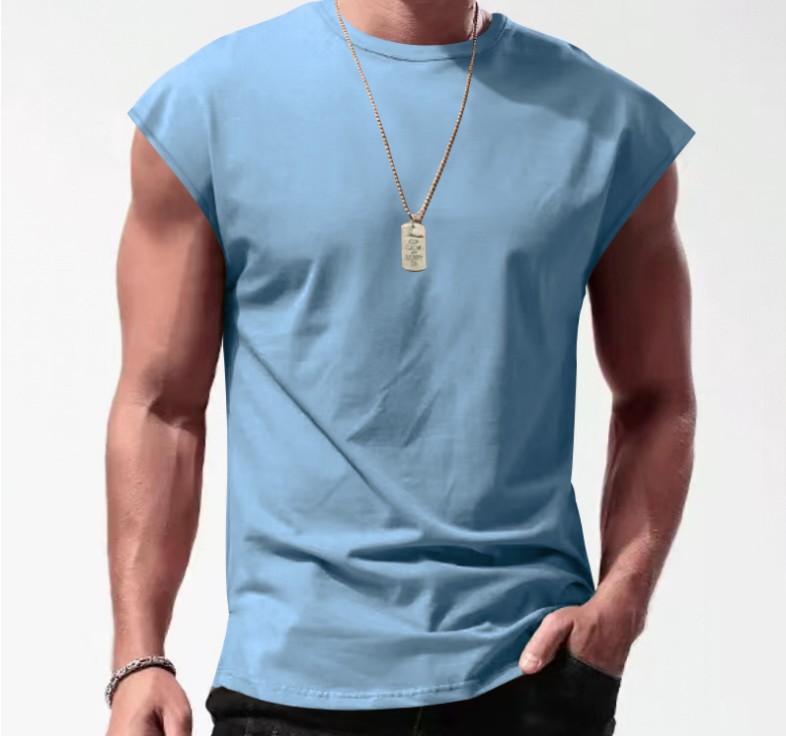 Men's Casual Sleeveless T-Shirt for Outdoor Activities