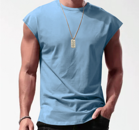 Men's Casual Sleeveless T-Shirt for Outdoor Activities