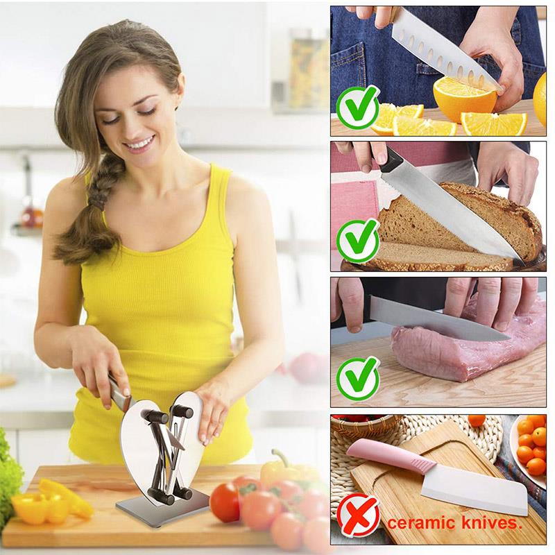 Stainless Steel Sharpener with Heart Design