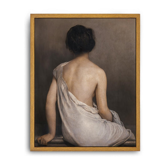 Roslynity Framed Canvas Wall Art | Vintage Woman Portrait | Dark Retro Aesthetic | 8×10"