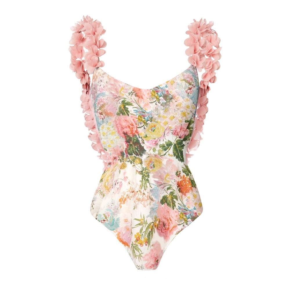 Women's Sexy One-Shoulder Bikini Set with Embellishments