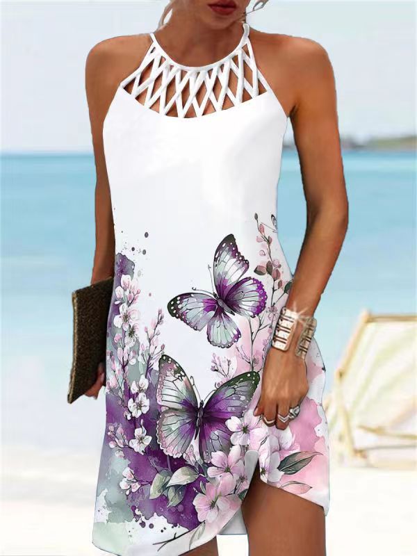 Casual Bohemian Dress with Ethnic Print Design