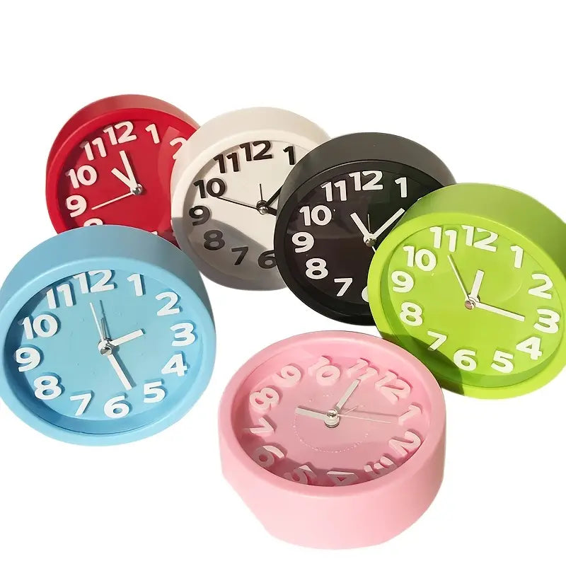 3D Big Round Silent Quartz Alarm Clock for Bedrooms