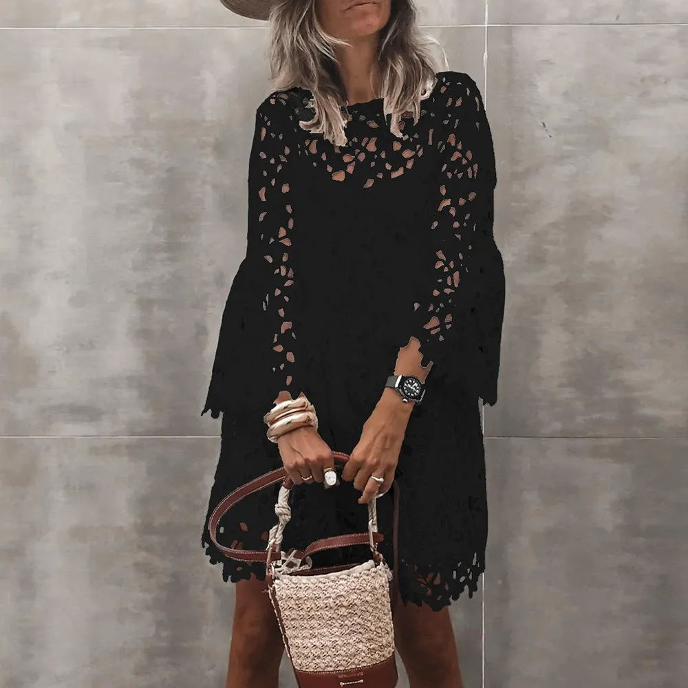 Ethnic Style Lace Flower Dress for Women