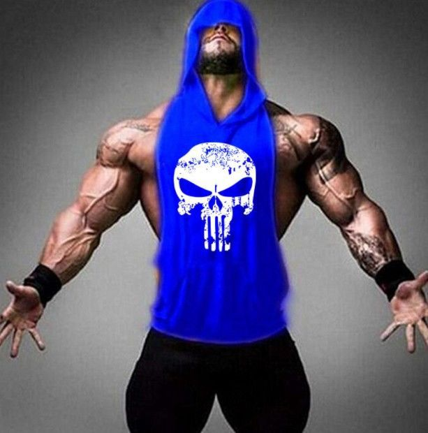 Hooded Skull Bodybuilding Tank Top