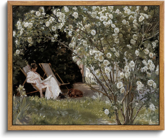 KBKBART Framed Vintage Canvas Wall Art | French Country Garden | 9×11 Inch