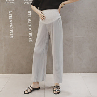 Spring Summer Maternity Wide-leg Casual Trousers