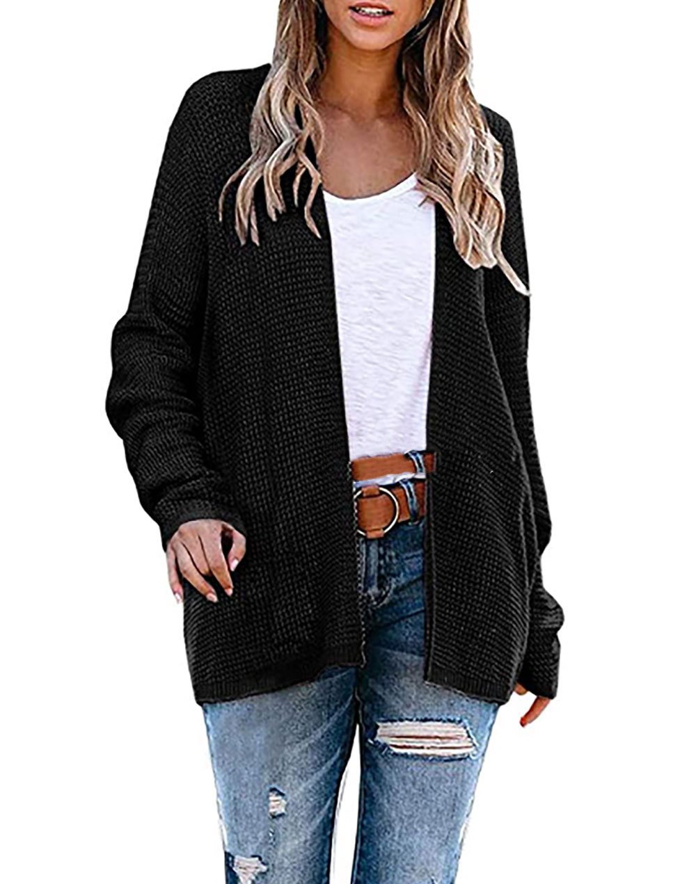 Women's Oversized Knitted Cardigan | Loose Fit Open Front | 6 Colors | S–XL