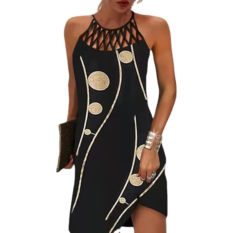 Casual Bohemian Dress with Ethnic Print Design