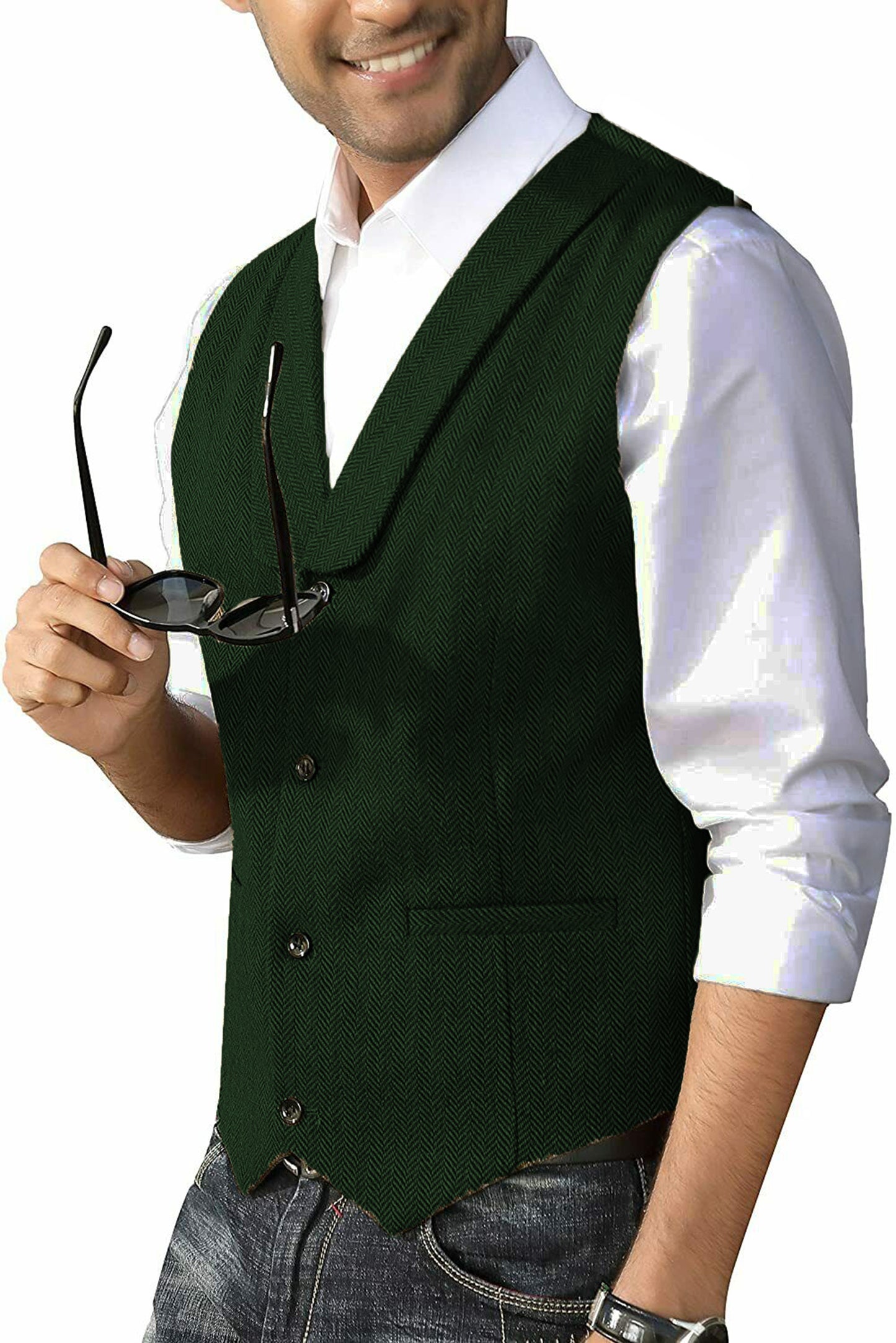 Men's Slim Fit Cashmere Blend Casual Business Vest