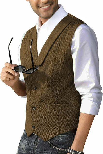 Men's Slim Fit Cashmere Blend Casual Business Vest
