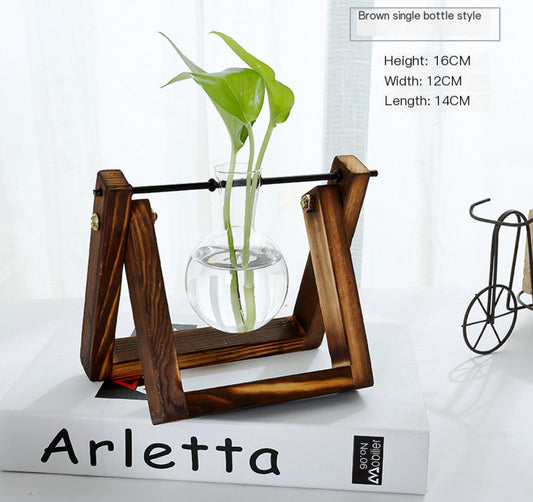 Wood & Glass Decorative Shelf | Borosilicate Glass | 50×50cm | Home Decor