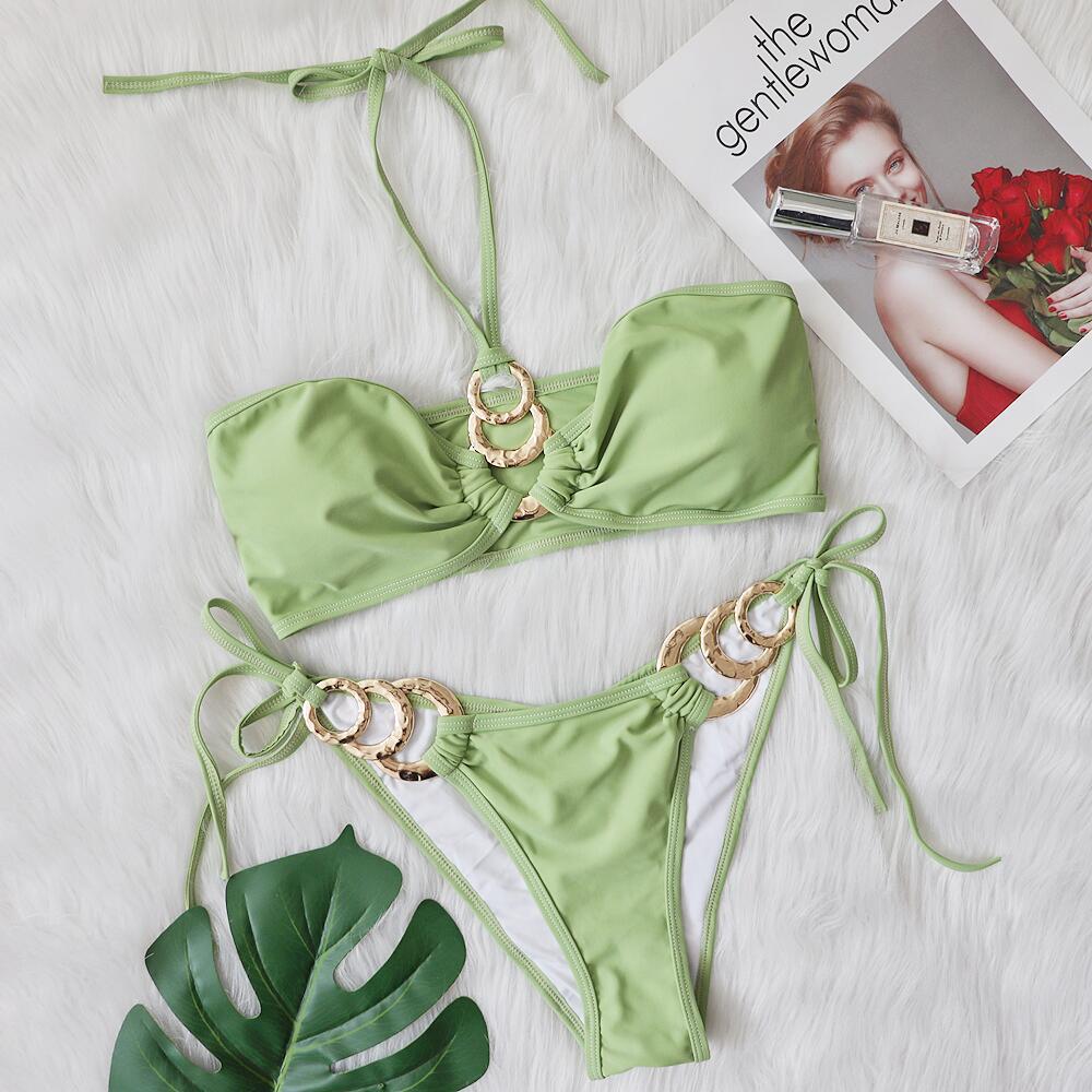 New Sexy Bikini with Metal Accessories and Cutouts