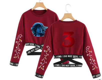 Stranger Things 3 Cropped Long Sleeve Sweatshirt