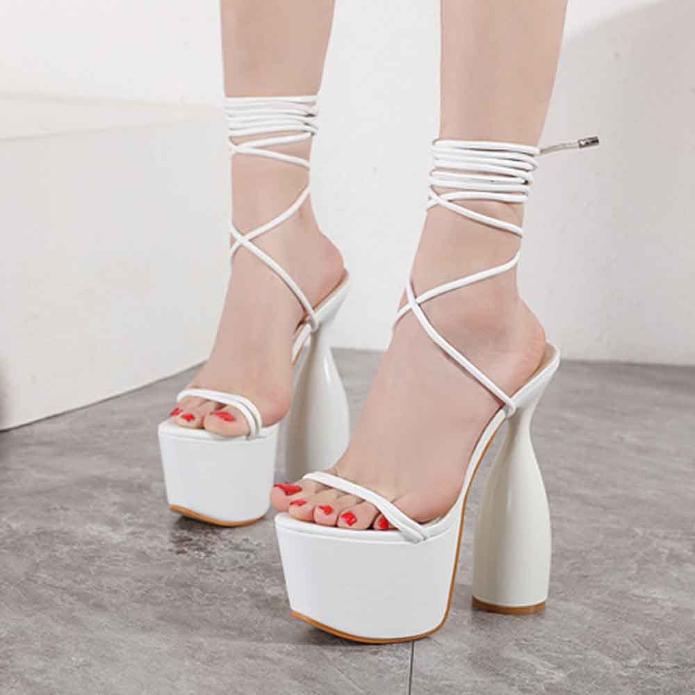 Waterproof High Heel Platform Sandals with Straps