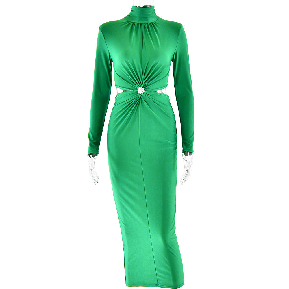Women's Half Turtleneck Long Sleeve Dress