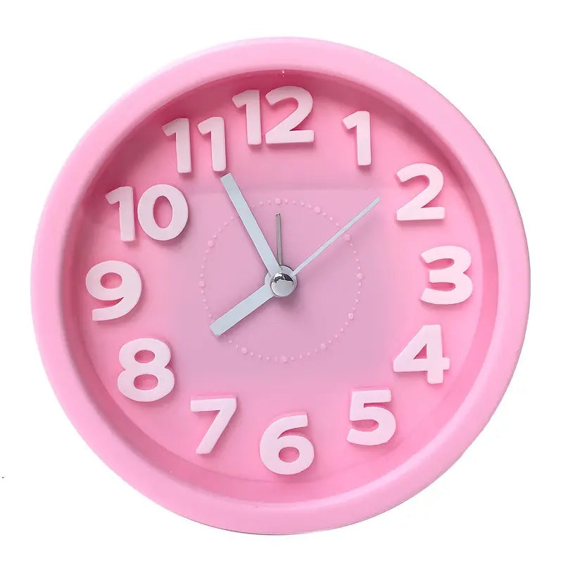 3D Big Round Silent Quartz Alarm Clock for Bedrooms