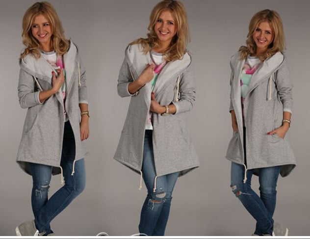 Women's Hooded Long Sleeve Sweatshirt — Casual Pullover