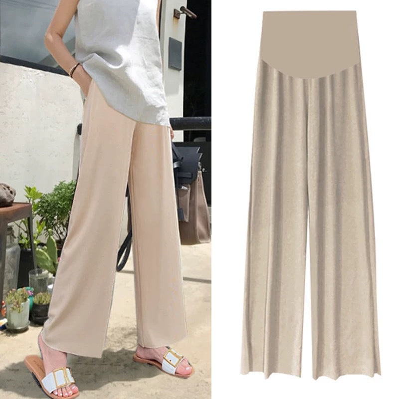 Spring Summer Maternity Wide-leg Casual Trousers