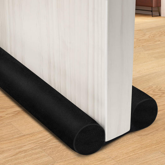 Door Draft Stopper Under Door Noise Blocker Door Sweep Weather Stripping Door Seal Guard Soundproofing 30" to 36" Adjustable Door Stopper for Bottom of Door (Black)