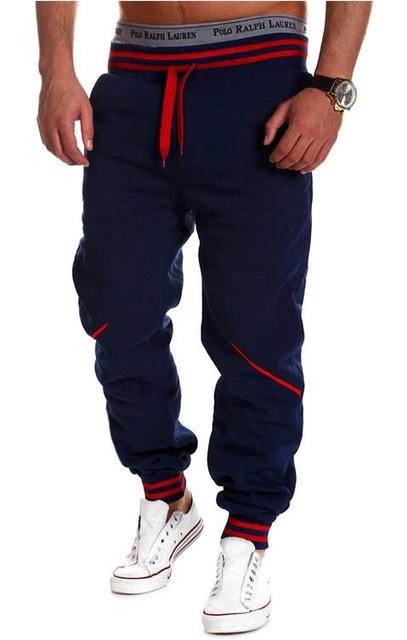 Men's Sports Pants with Color Block Design