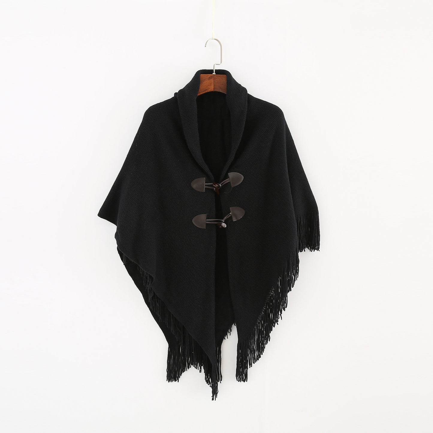 Fashion Button Cardigan with Hooded Cashmere Scarf