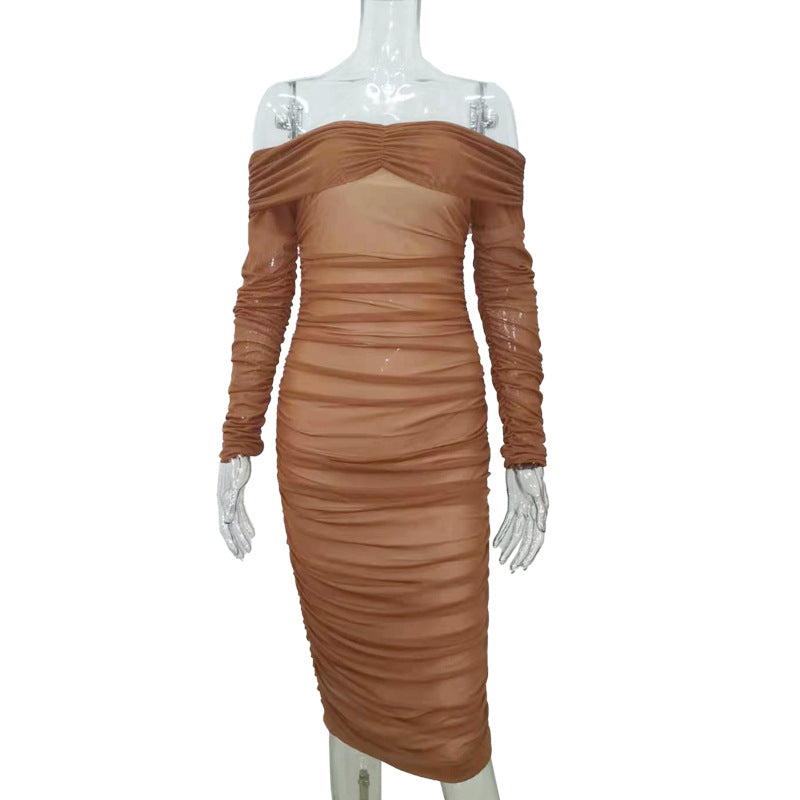Spring Summer New European Sexy Long Sleeve Dress