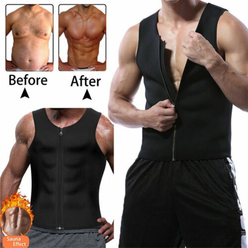 Men's Neoprene Waist Trainer Vest — Weight Loss Sauna Suit