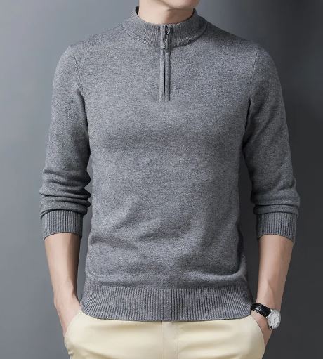 Men's Half-Zip Sweater | Ribbed Hem & Collar | 7 Colors | M–3XL