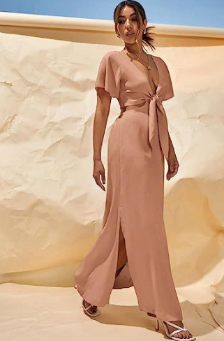 Women's Extra Long A-Line Front Lace-Up Dress