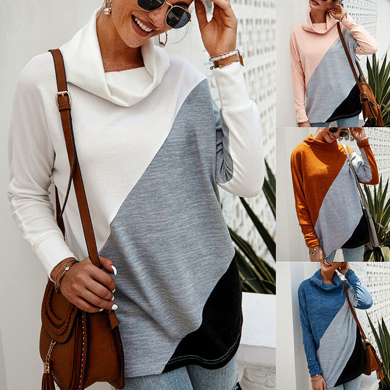 Women's Geometric Stitching T-Shirt and Top