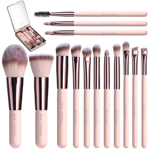 Makeup Brushes Set with Luminous Mirror