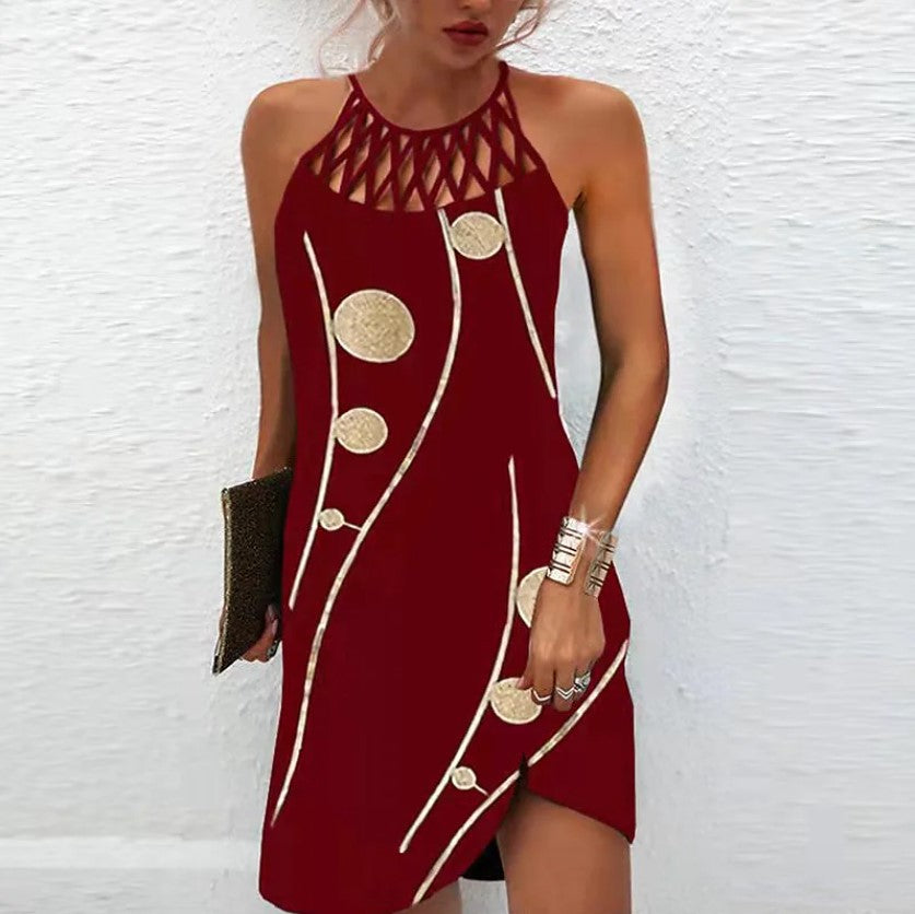 Casual Bohemian Dress with Ethnic Print Design
