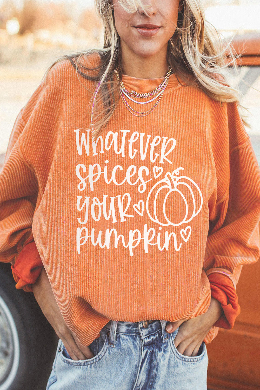 European American Halloween Pumpkin Head Sweater