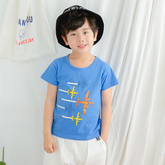 Kids' Summer Casual Cotton Cartoon Short Sleeve T-Shirt