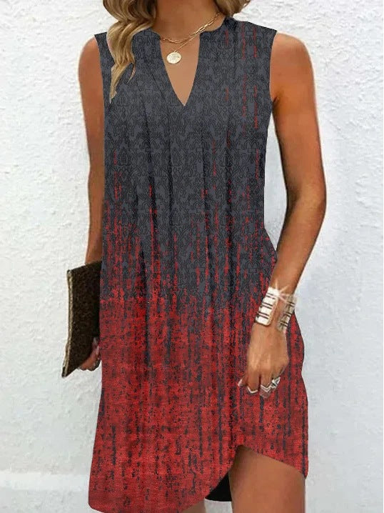 Multi-color A-Line Sleeveless Dress for Women