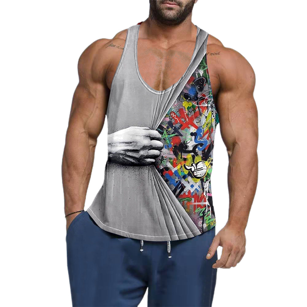 Men's Cotton Loose Breathable Gym Vest — Workout Tank Top