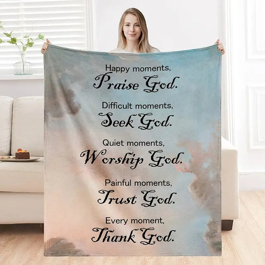 Christian Bible Verse Blanket - Soft Plush Throw