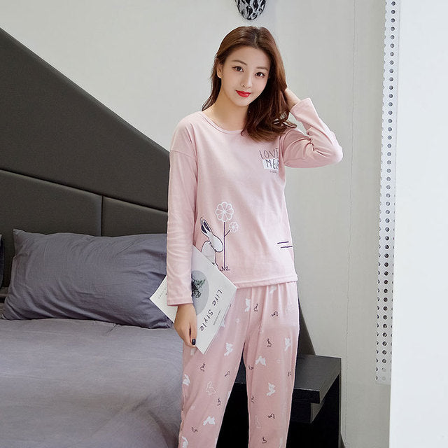 Women's Long-Sleeved Pajama Set — Cute Cozy Loungewear