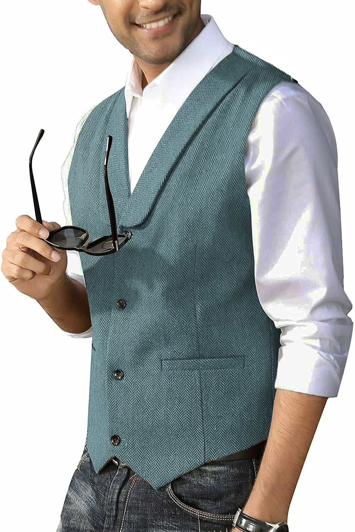 Men's Slim Fit Cashmere Blend Casual Business Vest