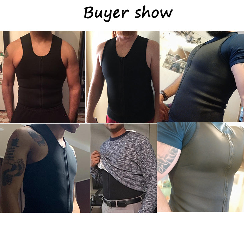 Men's Neoprene Waist Trainer Vest — Weight Loss Sauna Suit