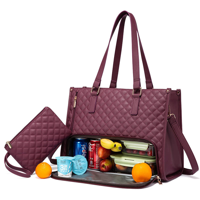 Women's Insulated Lunch Bag | Large Capacity Tote with Laptop Compartment