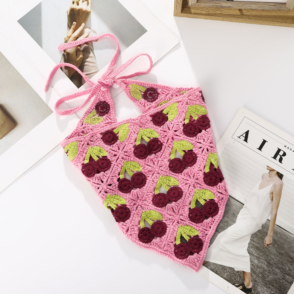 Girl's Crochet Triangle Scarf and Knitted Flower Headband