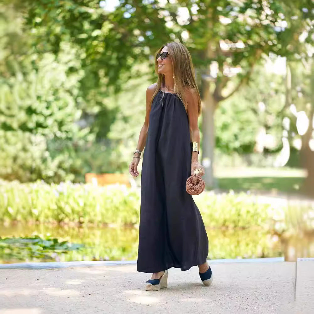 Spring/Summer Women's Cotton-Linen Dress