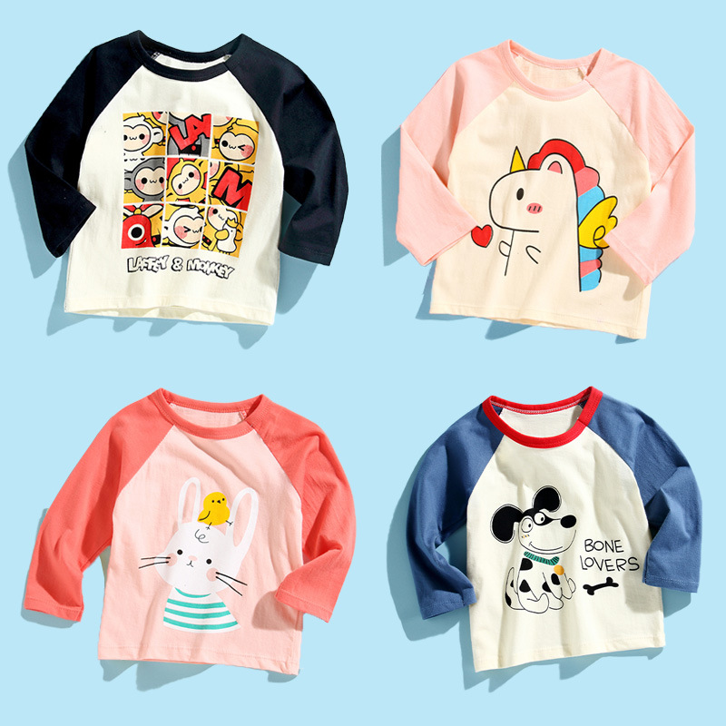 Cotton Cartoon Short Sleeve T-shirt for Kids