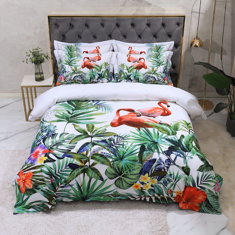 Luxury 100 Cotton Digital Floral Bedding Set (4 Pieces)