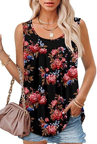 Women's Loose-Fit Sleeveless Printed Vest Top